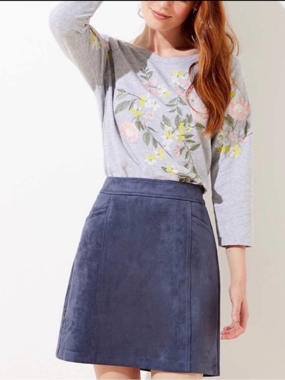Ann Taylor Loft Faux Suede Shift Skirt